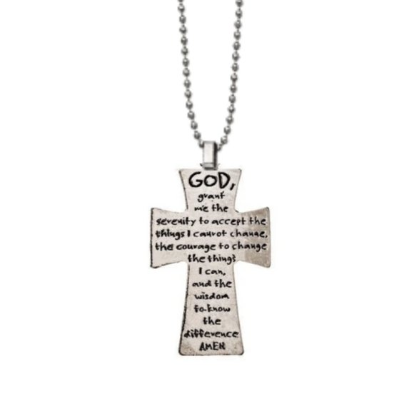 Serenity Prayer Cross Necklace - Picture 3 of 3